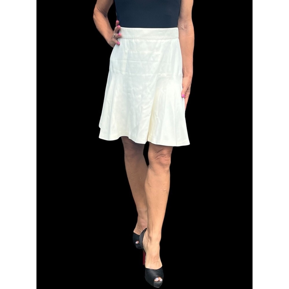 ALEXANDER MCQUEEN WOMEN SKIRT MINI FLOUNCE FLARE TRUMPET SKIRT 44 8 CREAM IVORY